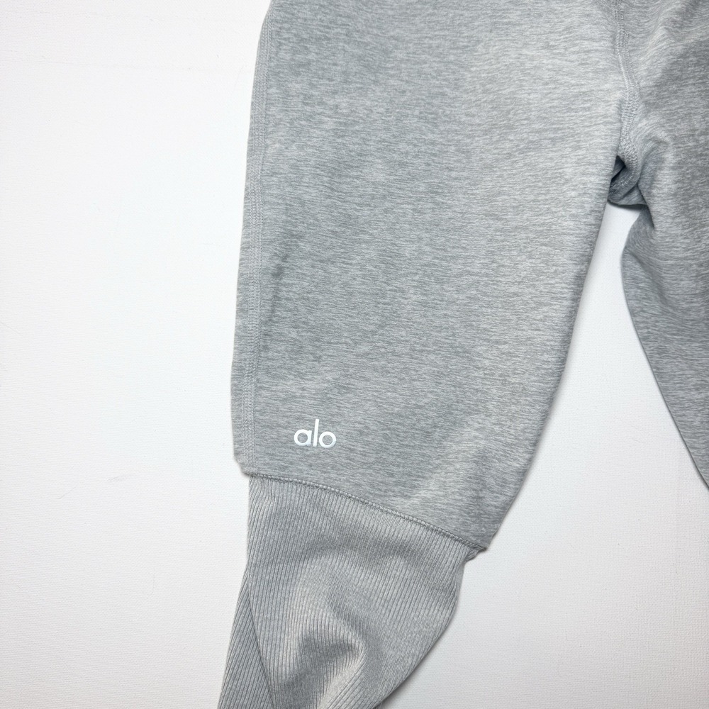 Alo Yoga Goddess Ruched Leggings XS Heather Gray Ribbed High Rise Ballet Studio - Picture 9 of 12